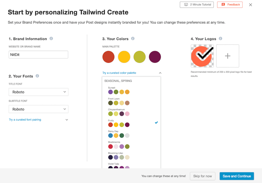 Tailwind Create for Instagram