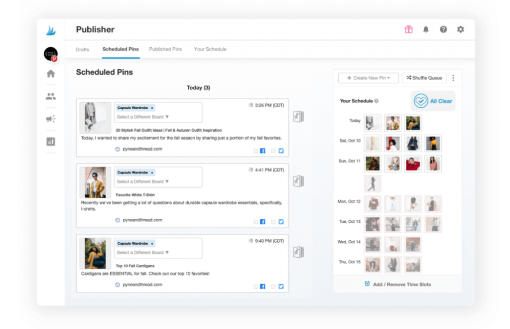 Tailwind Pinterest Scheduler