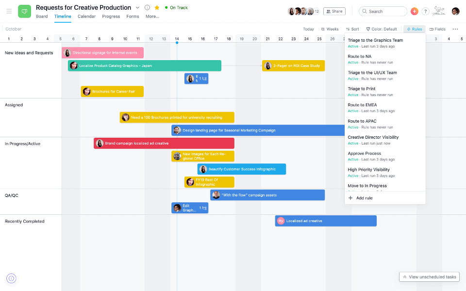 Asana-review-timeline