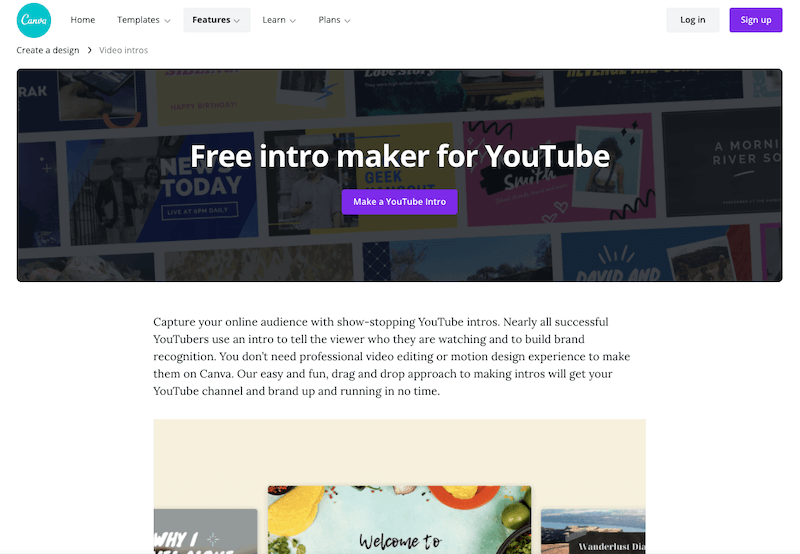 Canva YouTube Intro Maker