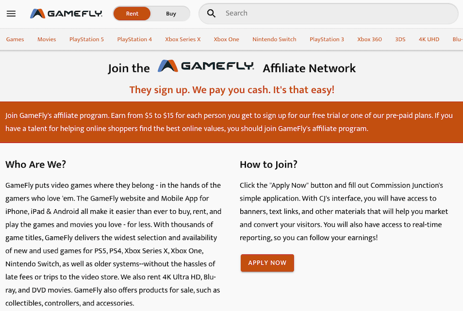 Gamefly Affiliate Program