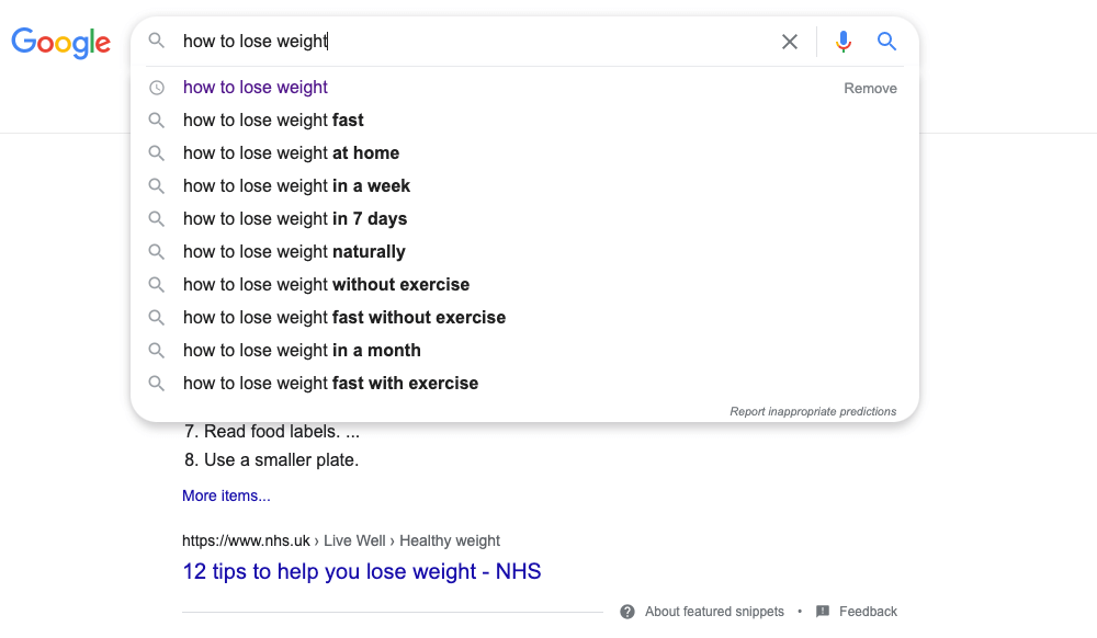 Google Keyword Suggestion