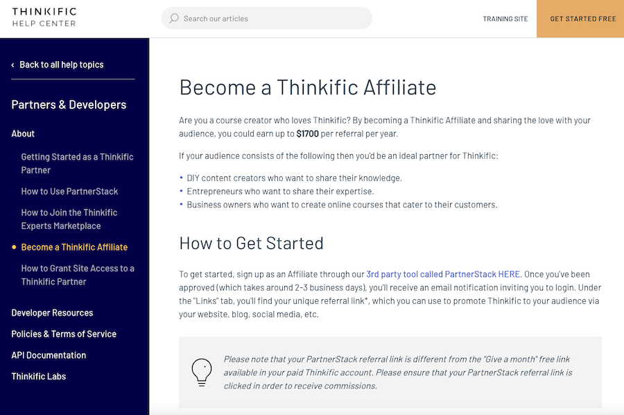 Thinkific Affiliate Program