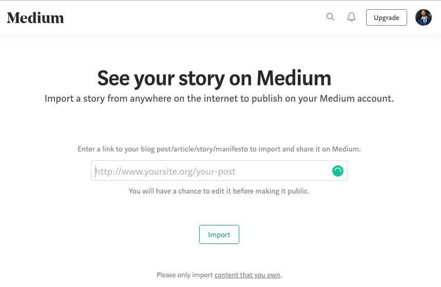 Import on Medium Import-on-Medium
