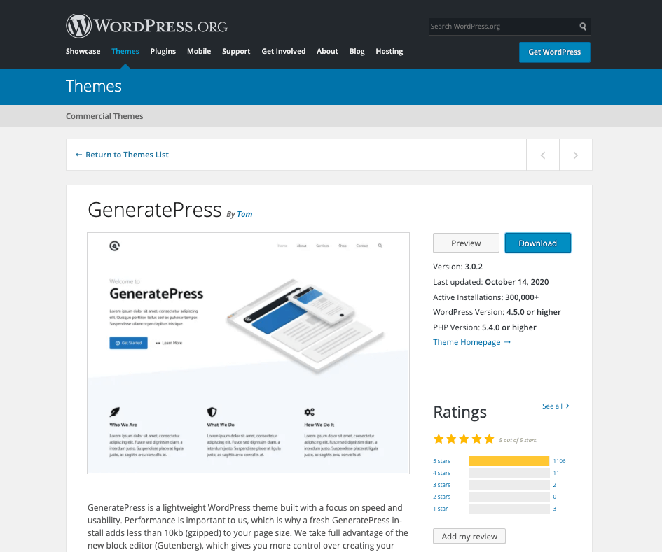 GeneratePress-Free-Version