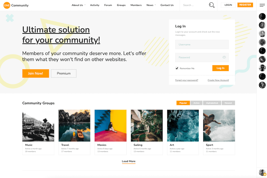 OneCommunity BuddyPress Themes OneCommunity BuddyPress Themes