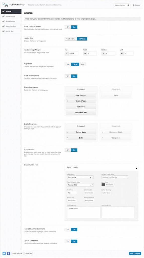 Single-general-settings
