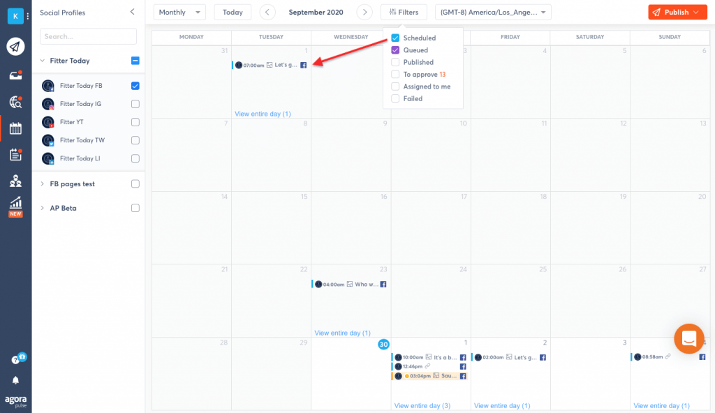 Agorapulse make changes to post que