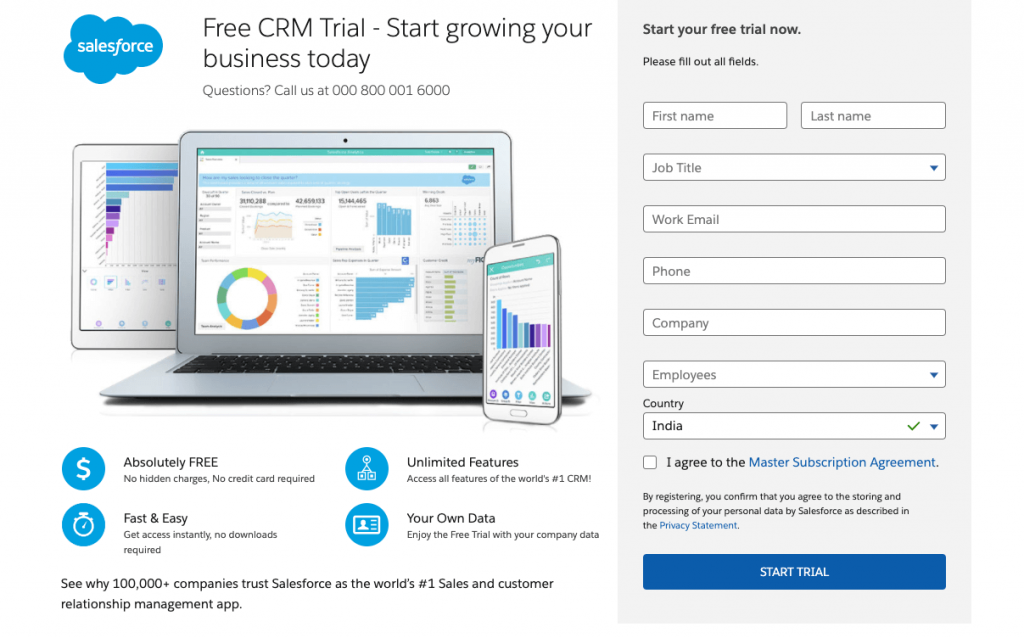 Salesforce CRM Free Trial