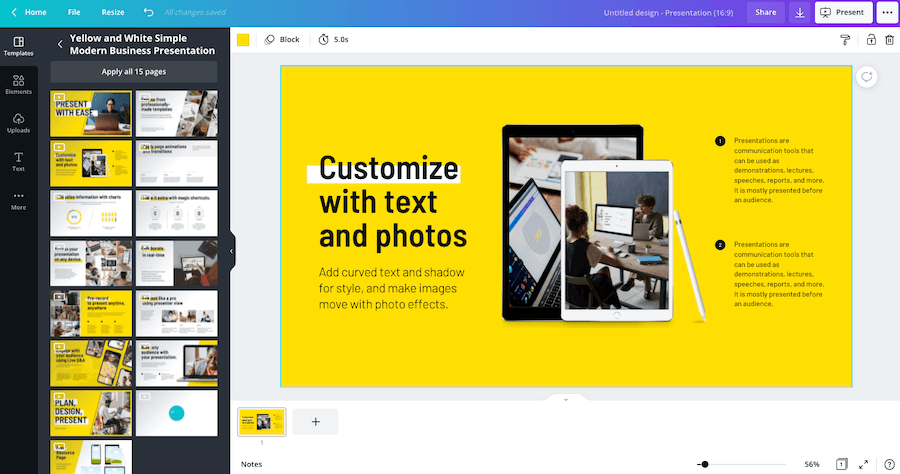 Canva Editing Interface