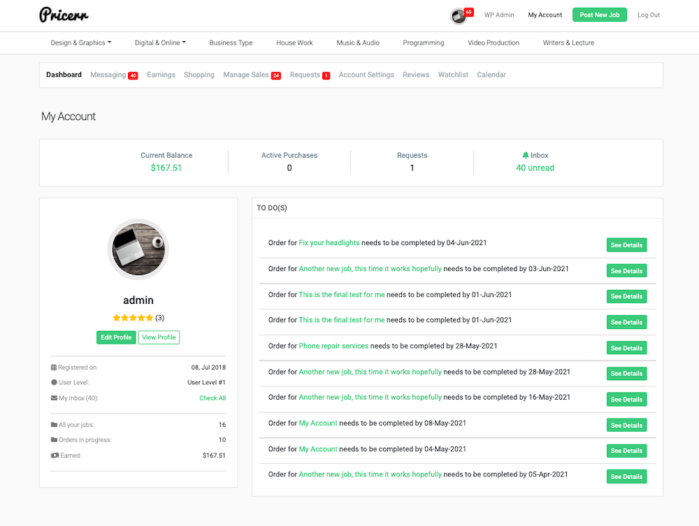 Detailed User Profile