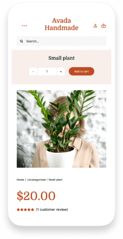 Avada Theme WooCommerce Store Mobile Design