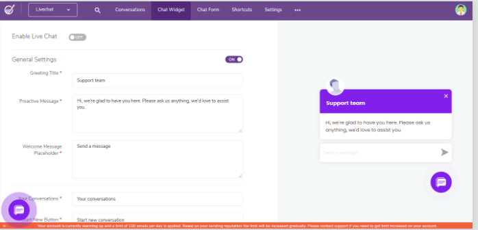 EngageBay Live Chat