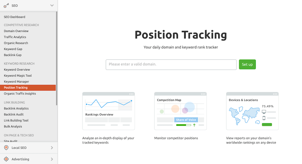 Position Tracking Semrush