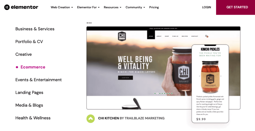 Ecommerce Business Site With Elementor