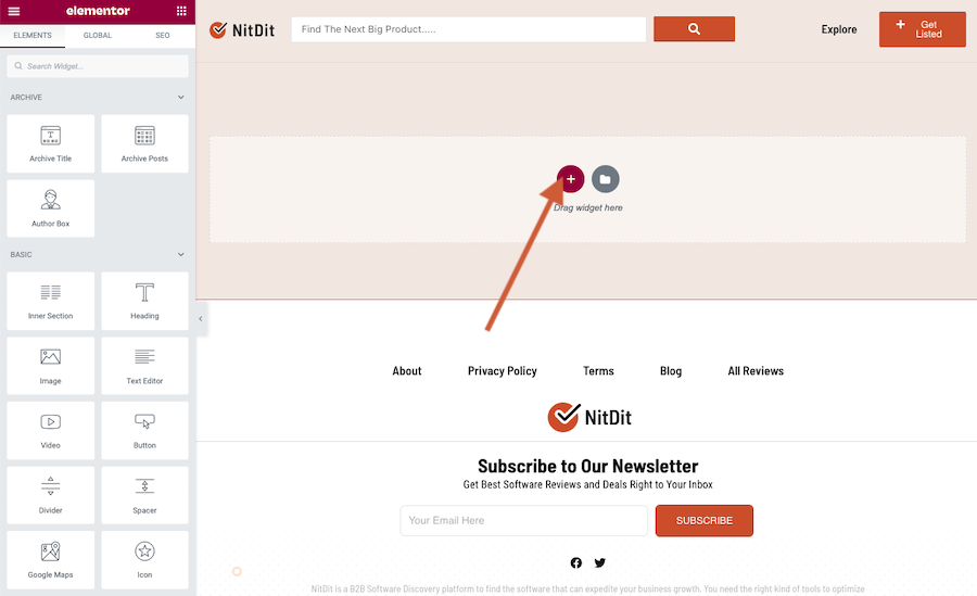 Elementor Create a New Page
