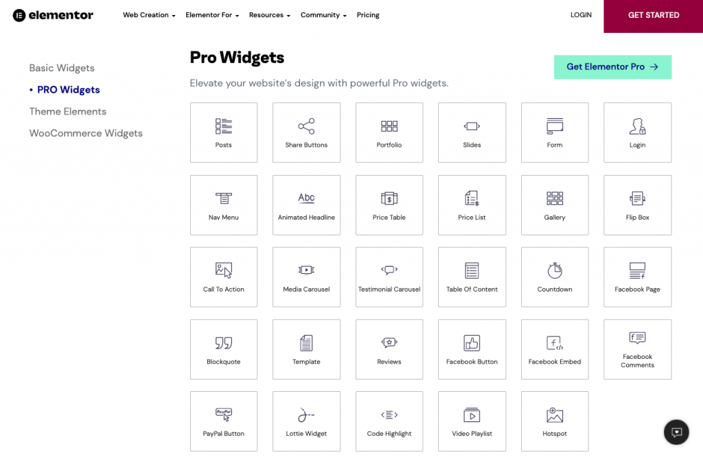 Elementor Pro Elements