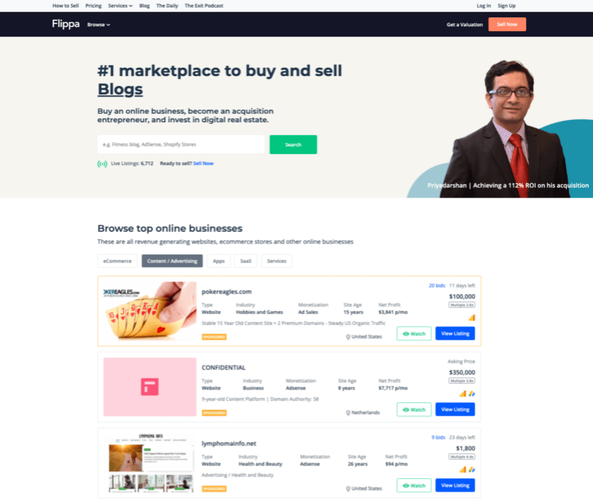 Flippa Alternatives