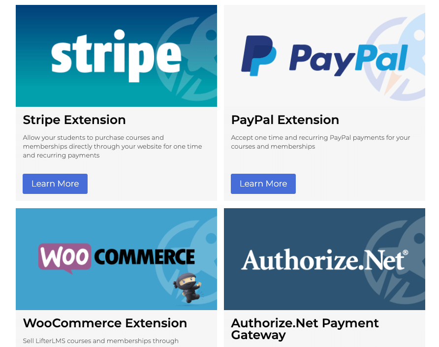 LifterLMS Payment Gateways
