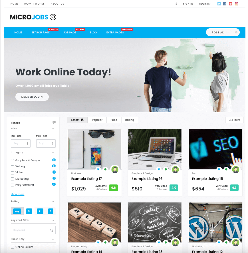 Micro Job Theme