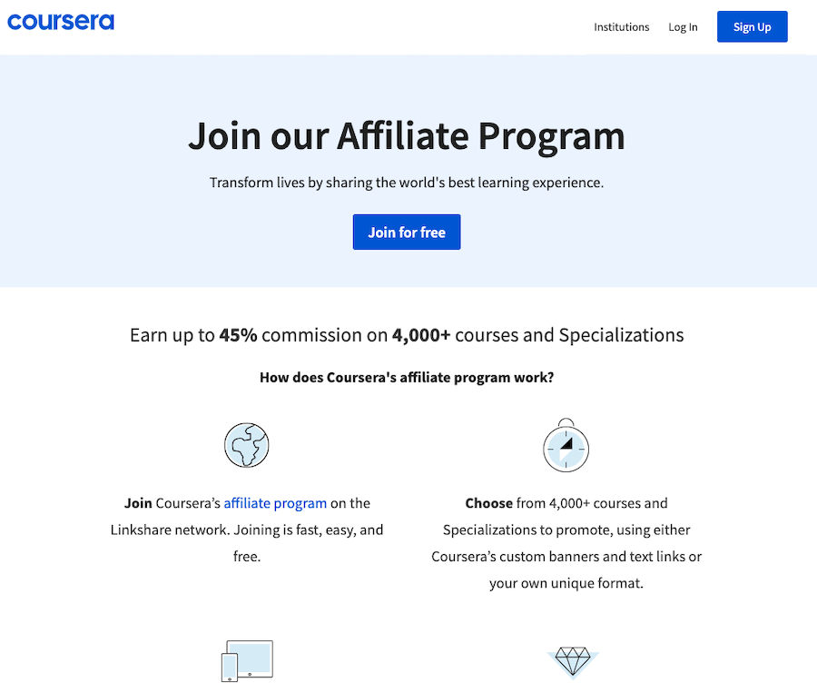 Coursera's affiliate program
