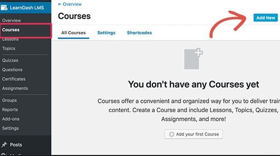 Courses adding