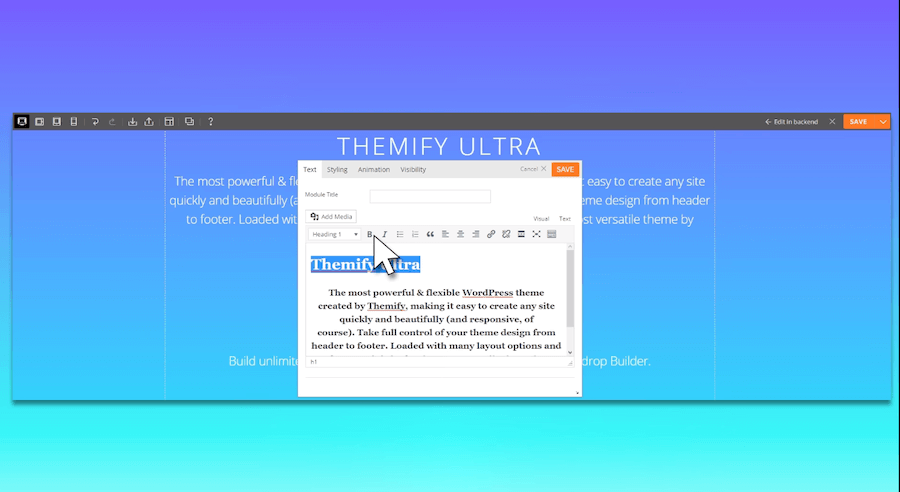 Customizing the Ultra Theme