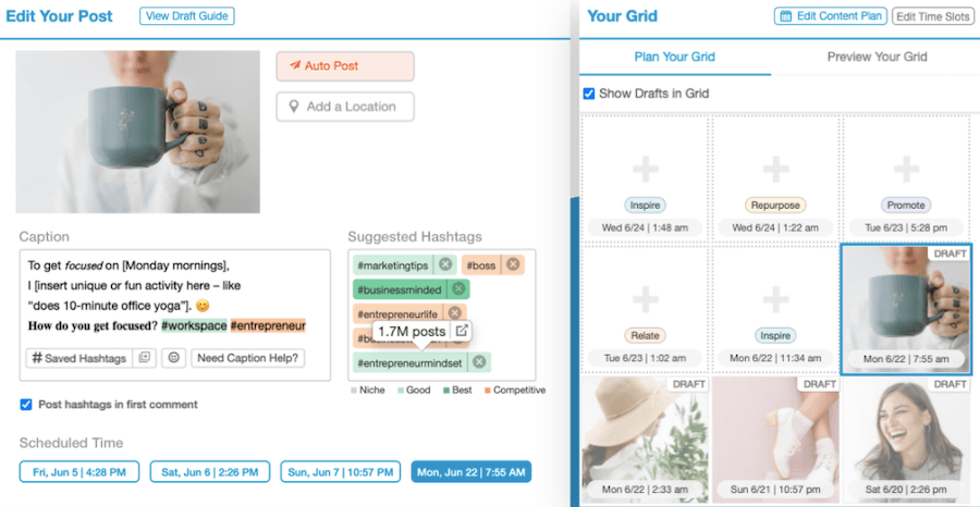 Tailwind Instagram Scheduling