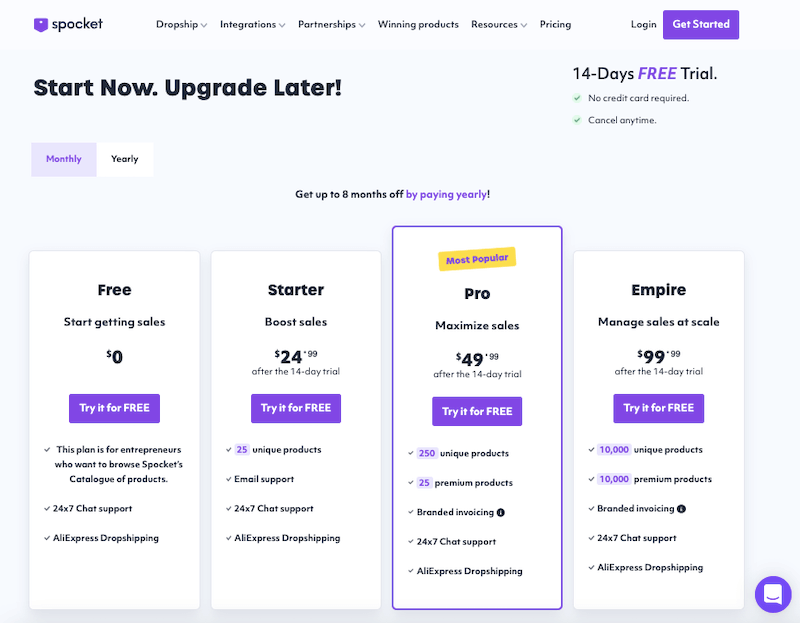 Spocket Pricing Spocket Pricing