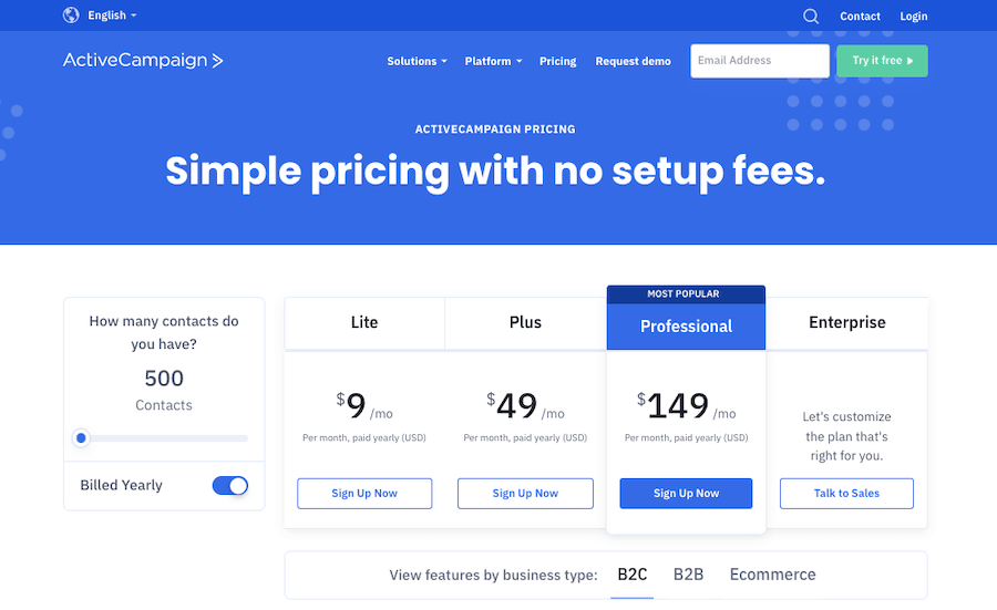 ActiveCampaign Pricing