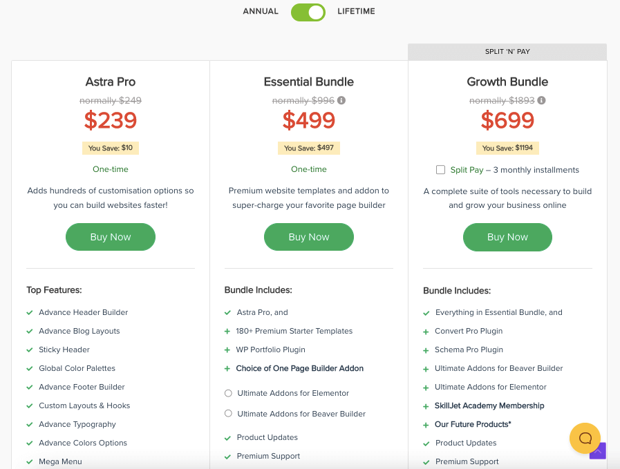 Astra Theme Lifetime Discount Price