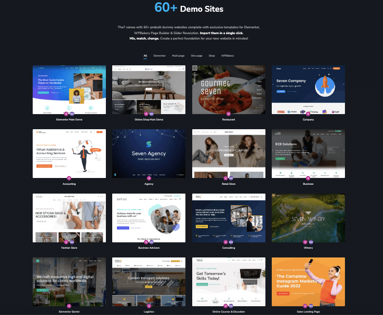 The7 Demo Templates