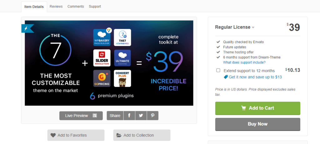 The7 Theme Price