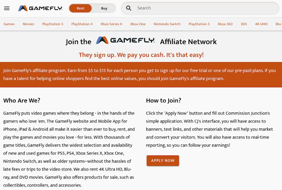 Gamefly Affiliate Program