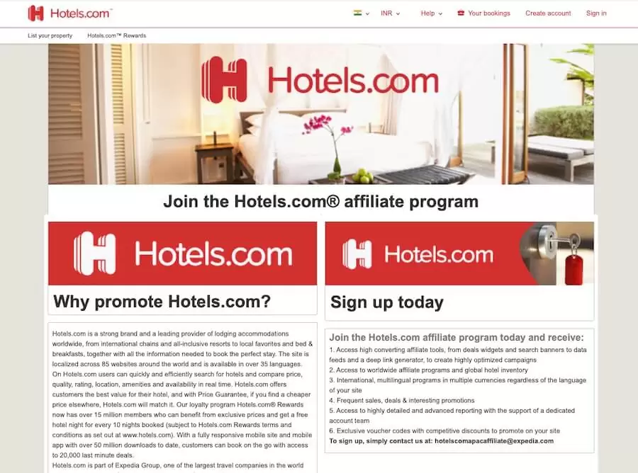 Hotels.com Affiliate Program