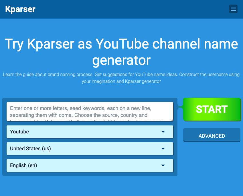Kparser YouTube Name Generator