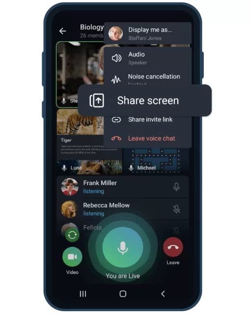 Telegram Share Screen